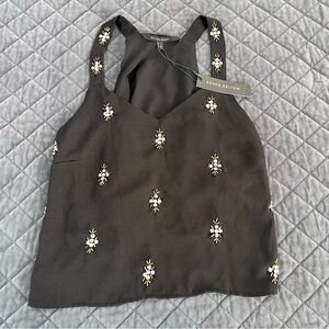 Walter Baker Cami Tank Top Women’s Medium Studded Rhinestone Black Shirt B9